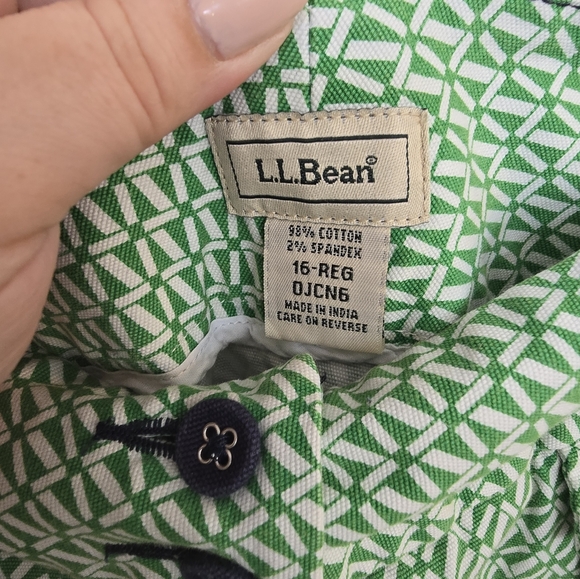 LL Bean White and Green Pattern Skirt Size 16 - Picture 6 of 6